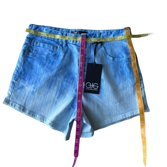 OJG Dip Dye! Mid Length Light Ombré Acid Wash Denim Shorts 5 Pockets Size 28 / 6 - Picture 9 of 9